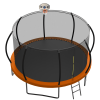 14-foot trampoline orange and blue dual-color mat ring, with basketball hoop, ladder,14ft trampoline