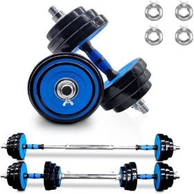 adjAdjustable Weights Dumbbells Set of 2, 44Lbs 2 in 1 Exercise & Fitness Dumbbells Barbell Set for Men Women