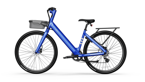 bikeEB60 LyteCycle Minimalist Fitness Step-through e-Bike w/ up to 62 miles Max Operating Range and 20 MPH Max Speed - Bolt Blue