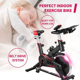 Murtisol Indoor Cycling Stationary Bike, Exercise Bike with Adjustable Seat,Belt Drive,LCD Display,28.7 LBS Cast Iron flywheel Flywheel