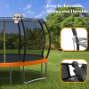 14-foot trampoline orange and blue dual-color mat ring, with basketball hoop, ladder,14ft trampoline