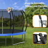 14-foot trampoline orange and blue dual-color mat ring, with basketball hoop, ladder,14ft trampoline