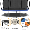 14-foot trampoline orange and blue dual-color mat ring, with basketball hoop, ladder,14ft trampoline