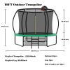 ba10FT Pumpkin Trampoline, Outdoor Trampoline with Basketball Hoop, Enclosure Net and Ladder