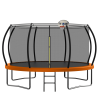 14-foot trampoline orange and blue dual-color mat ring, with basketball hoop, ladder,14ft trampoline