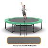 ba10FT Pumpkin Trampoline, Outdoor Trampoline with Basketball Hoop, Enclosure Net and Ladder