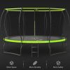 New Design 14FT Trampoline for Kids with Upgraded Arc Composite Pole and Safety Enclosure Net, Ladder and 8 Wind Stakes