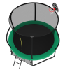 ba10FT Pumpkin Trampoline, Outdoor Trampoline with Basketball Hoop, Enclosure Net and Ladder
