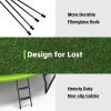 New Design 14FT Trampoline for Kids with Upgraded Arc Composite Pole and Safety Enclosure Net, Ladder and 8 Wind Stakes