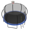 14-foot trampoline orange and blue dual-color mat ring, with basketball hoop, ladder,14ft trampoline