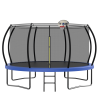 14-foot trampoline orange and blue dual-color mat ring, with basketball hoop, ladder,14ft trampoline