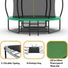 ba10FT Pumpkin Trampoline, Outdoor Trampoline with Basketball Hoop, Enclosure Net and Ladder