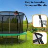 ba10FT Pumpkin Trampoline, Outdoor Trampoline with Basketball Hoop, Enclosure Net and Ladder