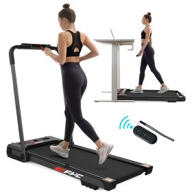 FYC 2 in 1 Under Desk Treadmill - 2.5 HP Folding Treadmill for Home;  Installation-Free Foldable Treadmill Compact Electric Running Machine;  Remote C (Color: BLACK)
