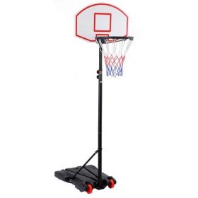 Portable Outdoor Adjustable Basketball Hoop System Stand (Type: Exercise & Fitness, Color: Black & Red)